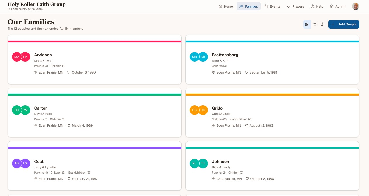 Colorful family directory